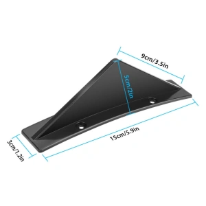 Set 4 aripioare TUNING curbate pentru bara - deflector spate, culoare negru lucios, montaj cu surub sau banda dublu adeziva - Img 3