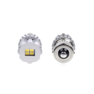 Set becuri auto cu LED CANBUS compatibil P21 R5W/R10W 22 SMD Alb 12V/24V, destinat competitiilor auto sau off-road - Img 3