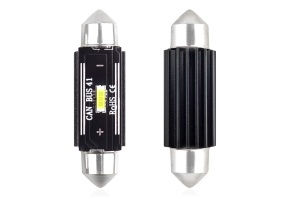 Set becuri auto cu LED CANBUS sofit compatibil C5W 1 SMD 41mm Alb 12/24V, destinat competitiilor auto sau off-road