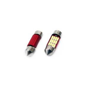 Set becuri auto cu LED CANBUS sofit compatibil C5W 12 SMD 31mm Alb 12/24V, destinat competitiilor auto sau off-road - Img 1