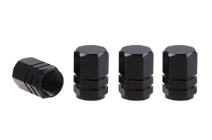 Set capacele auto pentru ventil hexagon negru 4 buc - Img 2