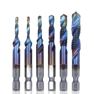 Set Profesional cu 6 piese, gaurire + filet, M3 - M10, duritate inalta (Albastru) - Img 1