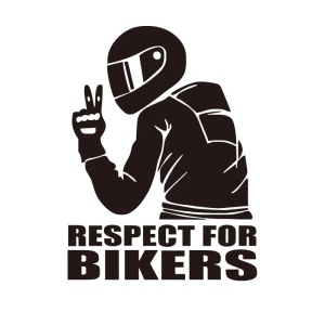 Sticker autoadeziv pentru vehicule Off Road, model "Respect For Bikers", dimensiune 17 x 12 cm, culoare Neagra - Img 2