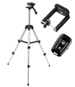 Trepied fotografic din aluminiu, compact, cu suport mobil 3D + Telecomanda Bluetooth - Img 2