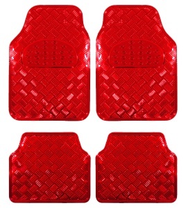Covorase Auto Universale, model Diamond, culoare Crom Rosu