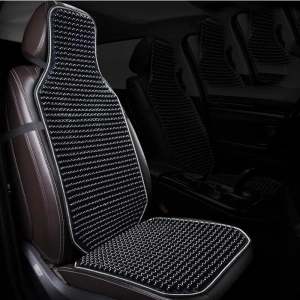 Husa Premium pentru scaun auto cu bile de masaj din lemn, dimensiune 122 x 42 cm, culoare Negru - Img 3