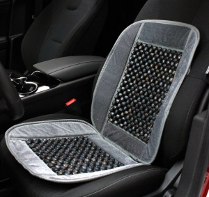 Huse auto cu bile de masaj din lemn si margine de plus gri CSM-01-Grey - Img 2