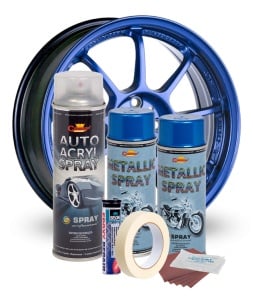 Kit complet reparatie si vopsire jante culoare Albastru Metalizat, V2 - Img 4