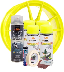 Kit complet reparatie si vopsire jante culoare Galben Fluorescent, V4 - Img 4
