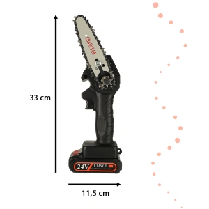Mini ferastrau electric cu lant, baterie de 24V si valiza de transport - Img 2