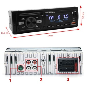 Player Auto dimensiune 1DIN, 4 x 50W, model AW1003, cu Bluetooth, Radio, MP3, AUX, Card, Telecomanda - Img 5