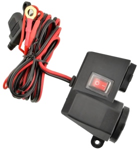 Priza de bricheta suplimentara, waterproof, 12V, 10A, cu 2 porturi incarcare USB, 5V, 2,1A, cu destinatie Moto, ATV, SSV, Quad, Off-Road - Img 3