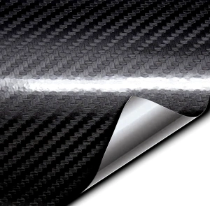 Rola folie colantare auto Carbon 5D Lacuit Negru, dimensiune 18m x 1,52m
