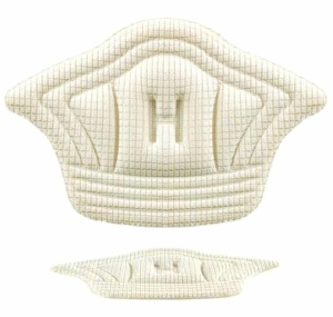 Set 10 buc. (5 seturi) de pernite protectie calcaie pentru incaltaminte, autoadezive, din spuma moale si material textil, culoare CREM - Img 2