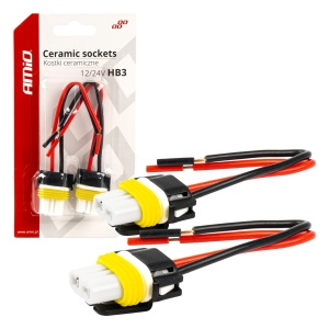 Set 2 mufe ceramice drepte, soclu HB3, 9005, rezistente termic - Img 1