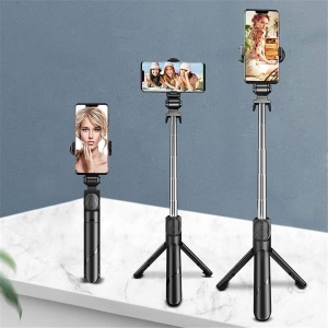 Set 3in1, Selfie Stick cu Lampa LED si Trepied, conectare Bluetooth, alimentare USB - Img 2