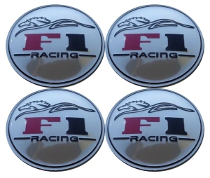 Set 4 buc. ornament central janta, model "F1 Chrome", diametru 5cm - Img 2