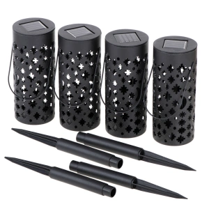 Set 4 lampi solare de gradina cu picior si agatatoare tip "Felinar" cu LED - Img 6