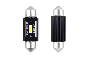 Set becuri auto cu LED CANBUS sofit compatibil C5W 1 SMD 36mm Alb 12/24V, destinat competitiilor auto sau off-road
