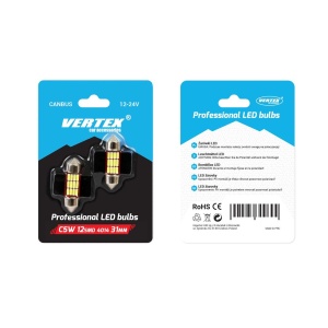 Set becuri auto cu LED CANBUS sofit compatibil C5W 12 SMD 31mm Alb 12/24V, destinat competitiilor auto sau off-road - Img 2