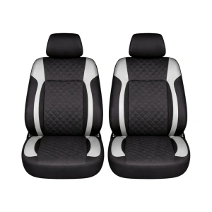 Set huse scaune auto Premium, model DIAMOND Core, design Sportiv, universale, ergonomice, Piele Ecologica Matlasata, culoare Negru/Gri - Img 2