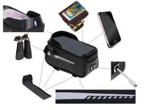 Suport Telefon IMPERMEABIL tip Geanta, montaj pe Motocicleta sau Bicicleta - Img 6