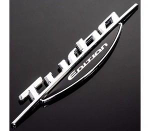 Emblema auto TURBO EDITION (reliefata 3D) - cu banda adeziva - Img 2