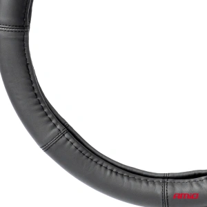 Husa volan din Piele Naturala, culoare Neagra, marime L (volan 39-41cm), AVX-AM03547 - Img 4