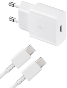 Incarcator pentru Samsung M20 M21 M21S USB-C Fast Charger TA1510EWE-DG977BWE 15W Type-C 1M Alb - Img 1
