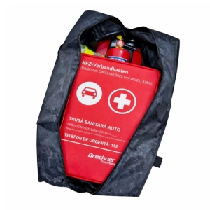 Kit 6 piese "Siguranta Rutiera" compus din Stingator, Trusa Medicala, Triunghi Reflectorizant, Vesta Reflectorizanta si Geanta de depozitare - Img 2