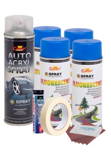 Kit complet reparatie si vopsire jante culoare Albastru Fluorescent, V4 - Img 3