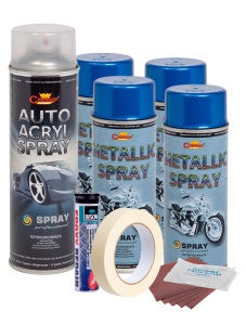 Kit complet reparatie si vopsire jante culoare Albastru Metalizat, V4 - Img 3