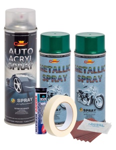 Kit complet reparatie si vopsire jante culoare Verde Metalizat, V2 - Img 3