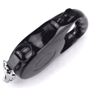 Lesa Retractabila Automata cu carabina pentru caini, lungime sfoara 5m, culoare Neagra - Img 4