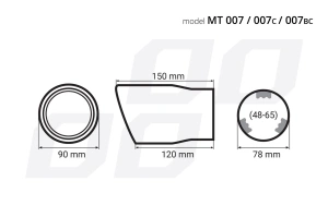 Ornament toba esapament din otel inoxidabil MT 007BC - FUMURIU - Img 2