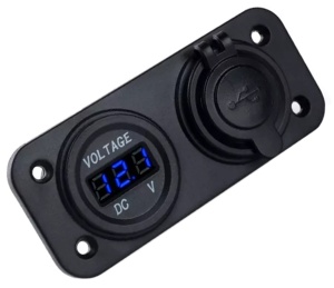 Panou electric suplimentar impermeabil pentru vehicule Off Road, ATV, SSV, tensiune 12-24V, 2 x USB si Voltmetru - Img 3