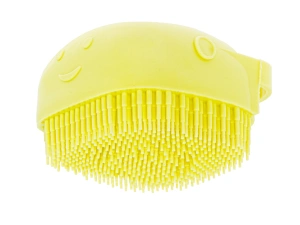 Perie din silicon cu dozator de sampon pentru spalare caini sau pisici, 7,5 x 7,5 cm, culoare galben - Img 5