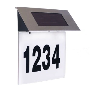 Placa numar casa iluminata LED, incarcare solara, carcasa din INOX - Img 2