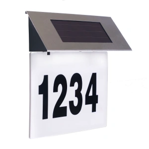 Placa numar casa iluminata LED, incarcare solara, carcasa din INOX - Img 2