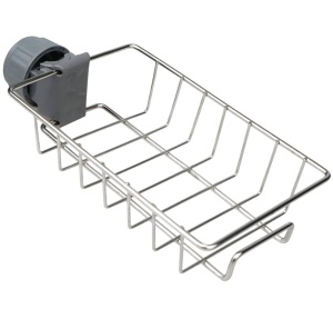 Raft organizator universal pentru bucatarie sau baie, montaj pe robinet, material otel, culoare Argintiu - Img 4