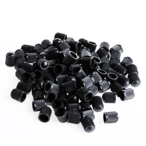 Set 100 buc. capace valva/ventil, material plastic, culoare Neagra, pentru Autoturisme, Camioane, Biciclete, Moto, ATV, Quad - Img 2