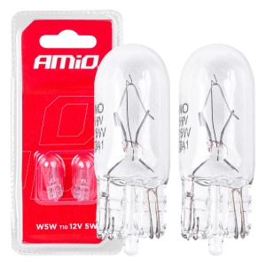 Set 2 becuri cu halogen, soclu T10, W5W, W2.1x9.5d, alimentare 12V - Img 1