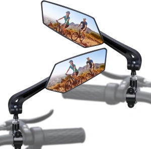 Set 2 Oglinzi retrovizoare pentru bicicleta, reglabile 360 grade, culoare Neagra - Img 3