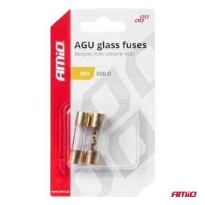 Set 2 sigurante din sticla tip AGU, contacte aurite, 80A - Img 3