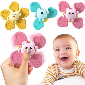Set 3 jucarii interactive, model "FIDGET SPINNER J001" pentru copii sau bebelusi - Img 1