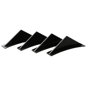 Set 4 aripioare TUNING curbate pentru bara - deflector spate, culoare negru lucios, montaj cu surub sau banda dublu adeziva - Img 2
