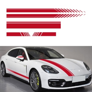 Set 5 stickere autoadezive Tuning, model "Racing Stripes V1", dimensiune 190 cm, culoare Rosie - Img 1