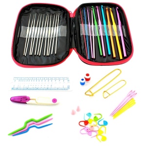 Set 50 piese pentru crosetat in husa din piele ecologica, un cadou perfect pentru pasionații de crosetat sau broderie - Img 2