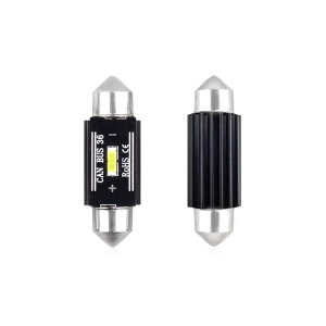 Set becuri auto cu LED CANBUS sofit compatibil C5W 1 SMD 36mm Alb 12/24V, destinat competitiilor auto sau off-road - Img 1