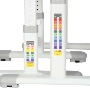 Set birou reglabil pentru copii cu scaun ergonomic, lampa LED USB, blat inclinabil, suport carti si organizator, 70 x 51 cm, culoare gri/alb, pentru scolari si prescolari - Img 6